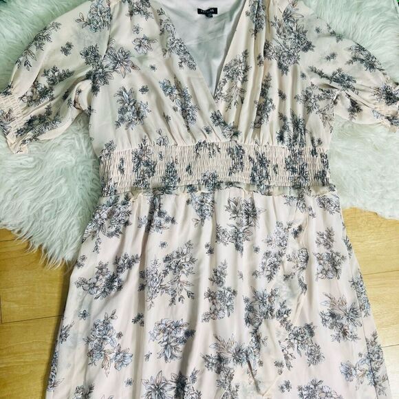 Express pink floral spring and summer party dress plus size - Picture 6 of 9